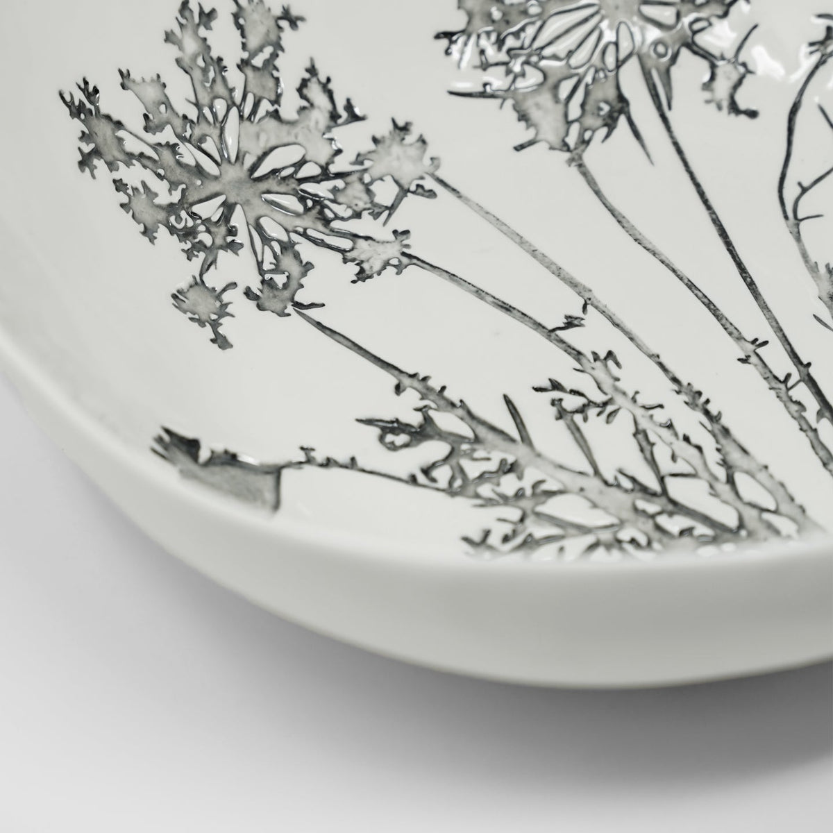 Close-up of Bertozzi Pratoline Porcelain Bowl, 30cm, elegant table centerpieces for fine dining