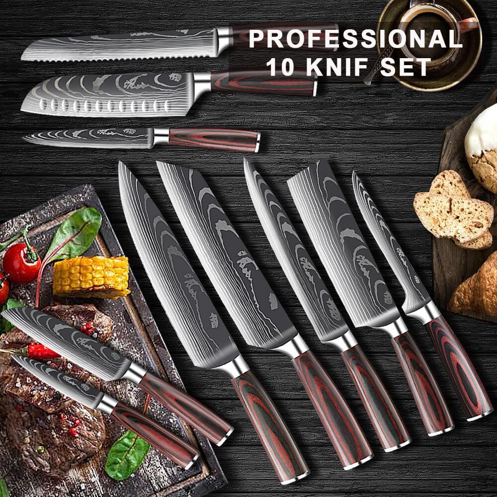 10 Pieces Professional Chef Knife Set