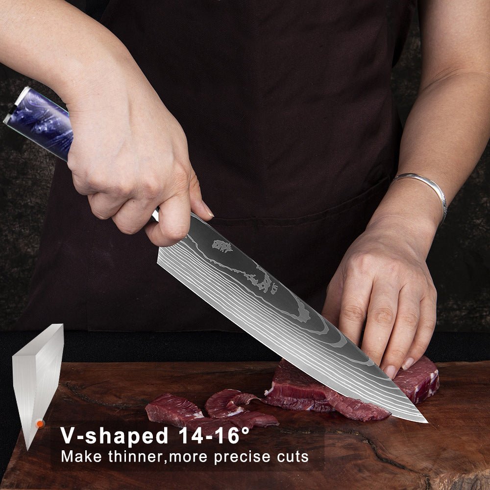 10-Piece Kitchen Knives Set With Resin Handle - Letcase