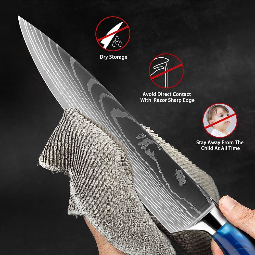 10 Piece Professional High Carbon Stainless Steel Chef Knife Set