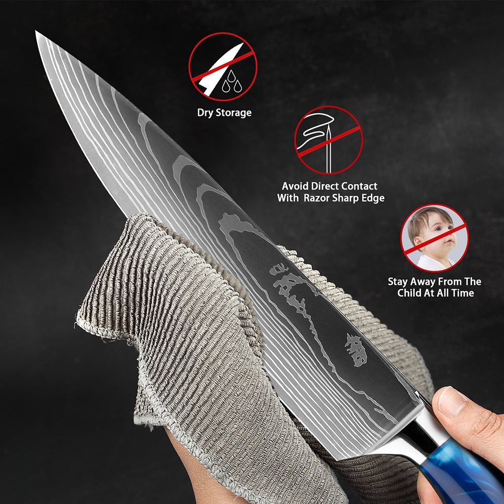 10 Piece Professional High Carbon Stainless Steel Chef Knife Set - Letcase