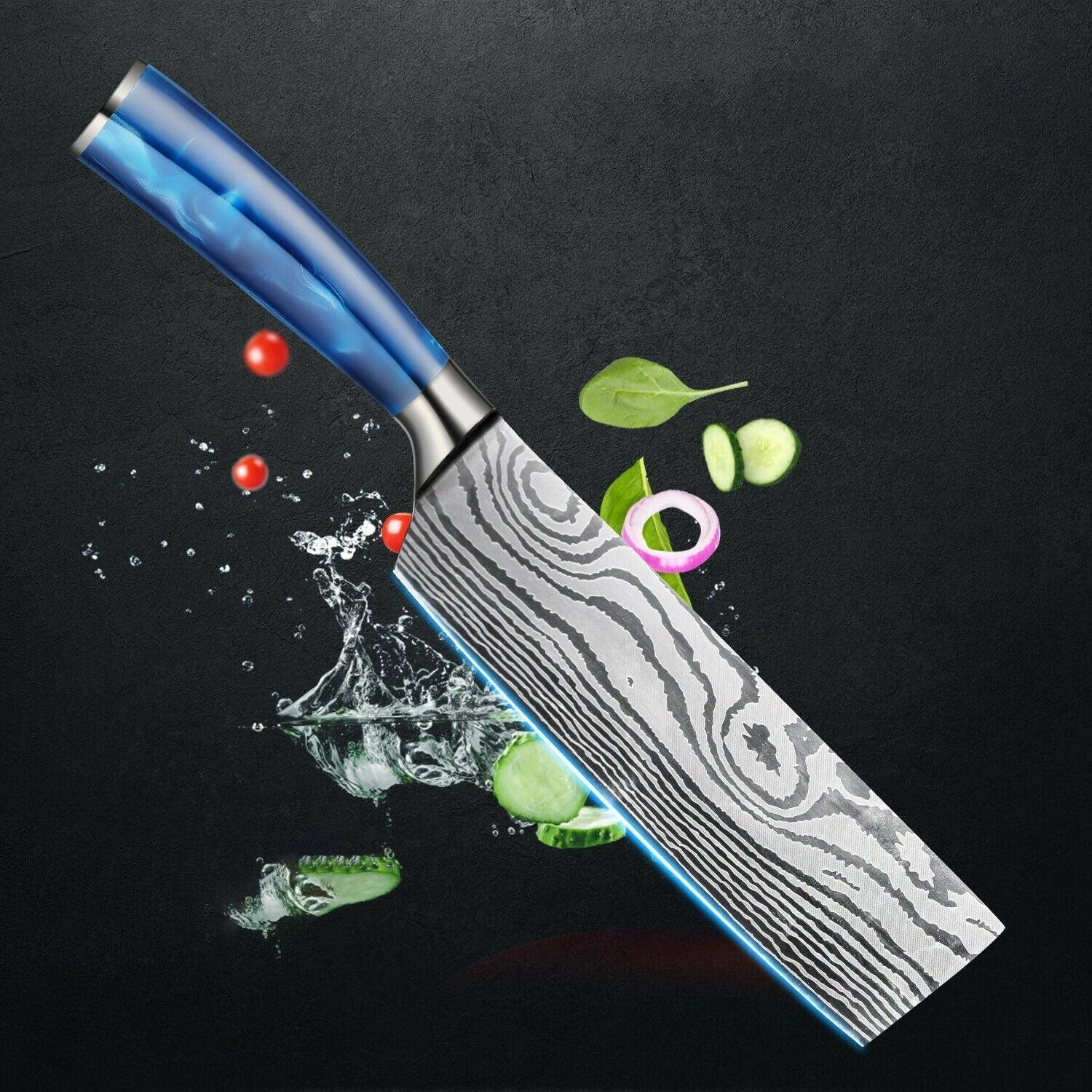 Tengoku - Japanese chef's knife Set with blue handle
