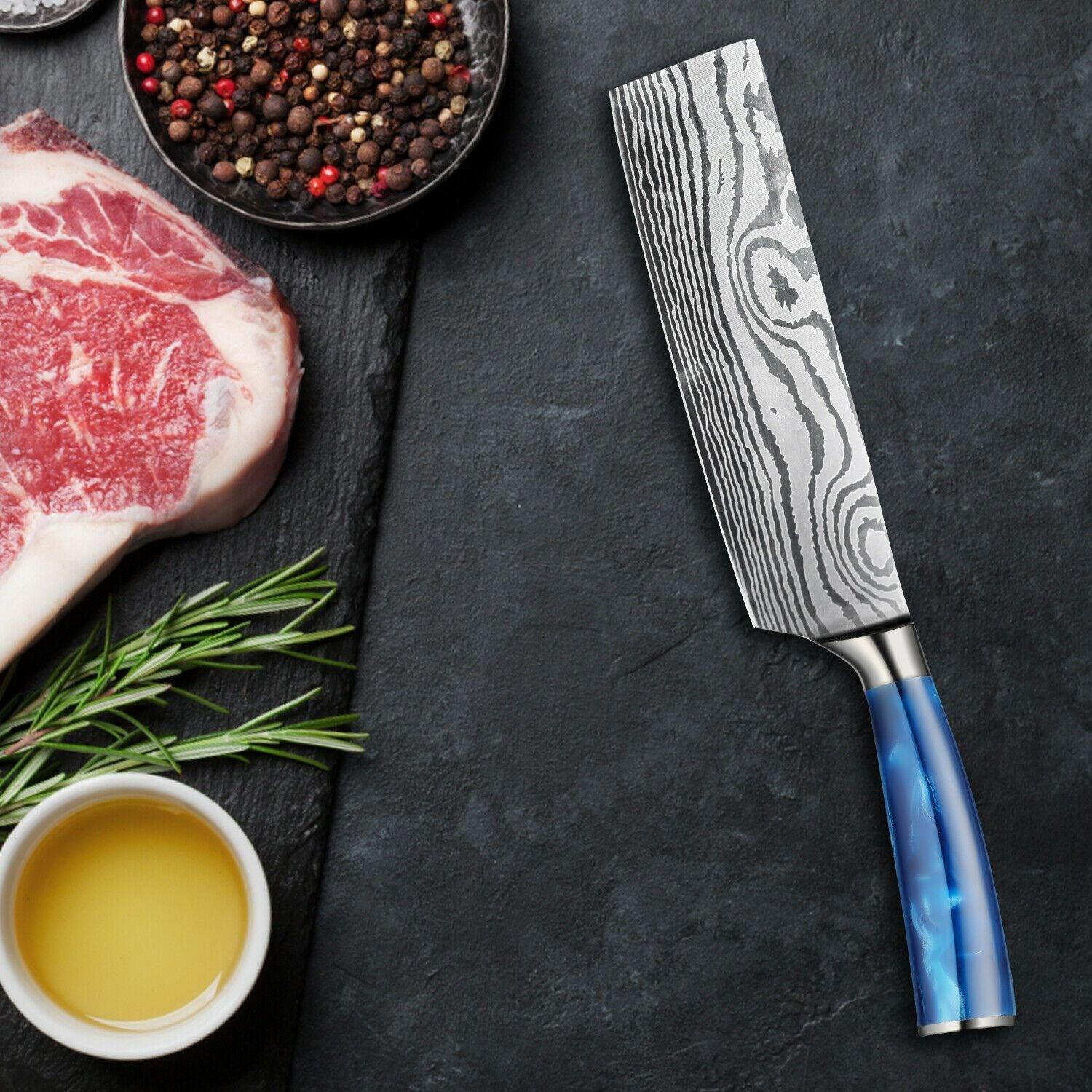 Tengoku - Japanese chef's knife Set with blue handle
