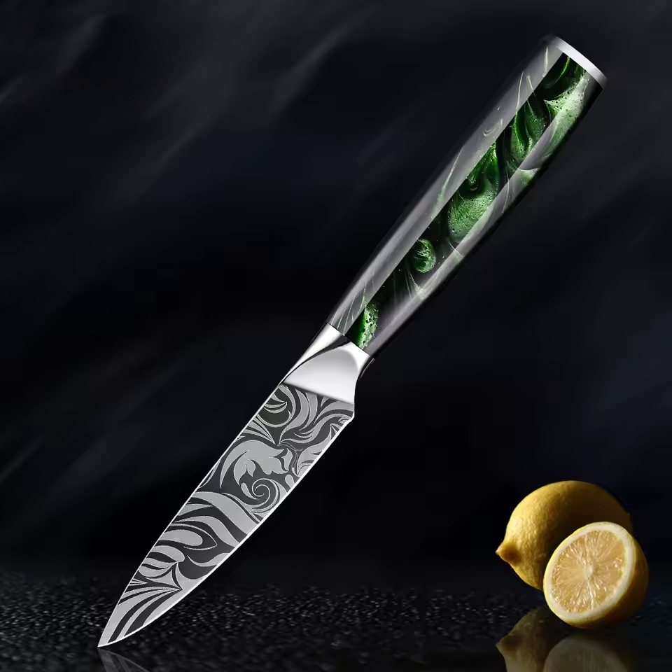 Wasabi - Premium Japanese Kitchen Knife Set with Green Resin Handle