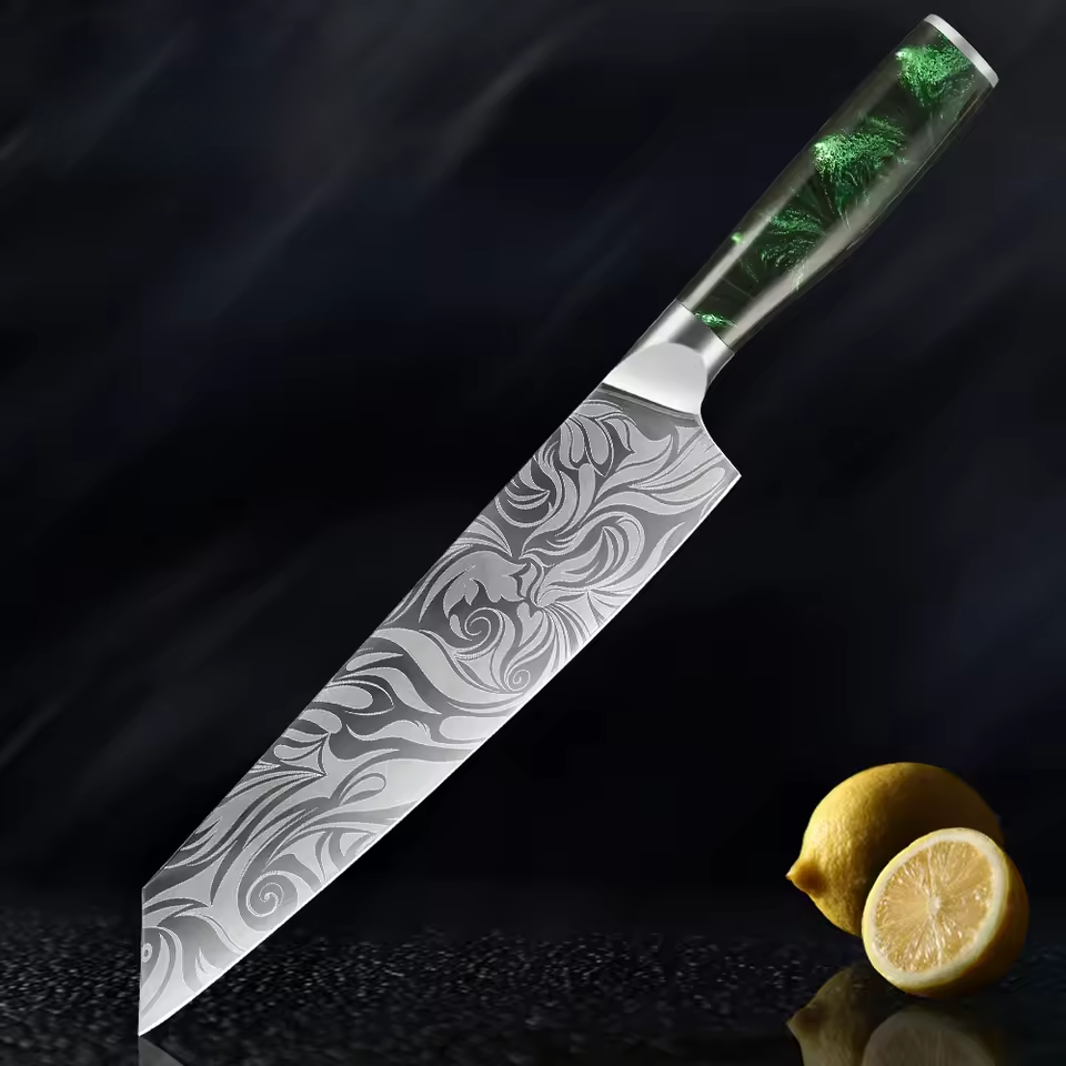 Wasabi - Premium Japanese Kitchen Knife Set with Green Resin Handle