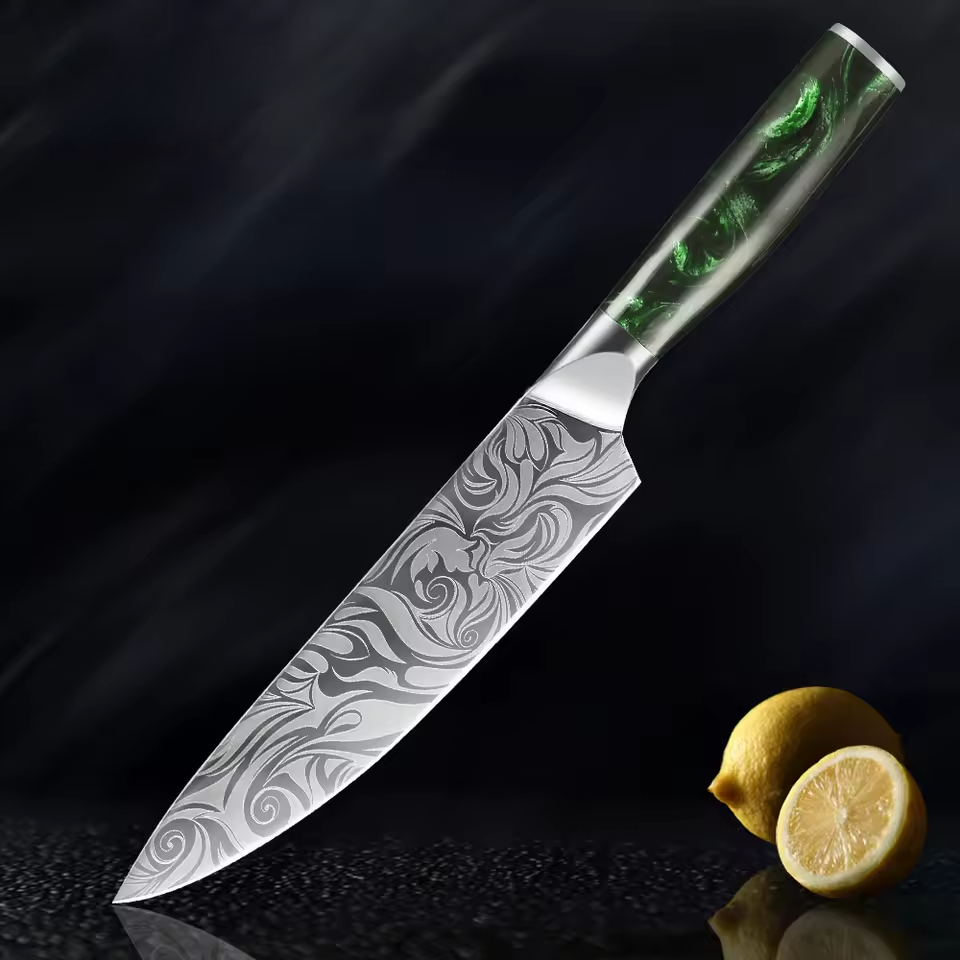 Wasabi - Premium Japanese Kitchen Knife Set with Green Resin Handle