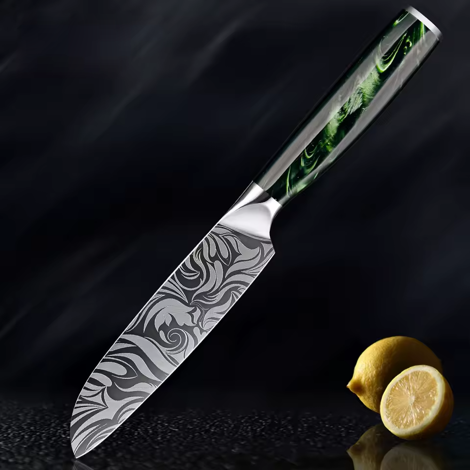 Wasabi - Premium Japanese Kitchen Knife Set with Green Resin Handle