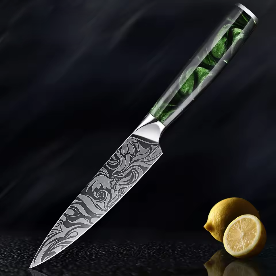 Wasabi - Premium Japanese Kitchen Knife Set with Green Resin Handle