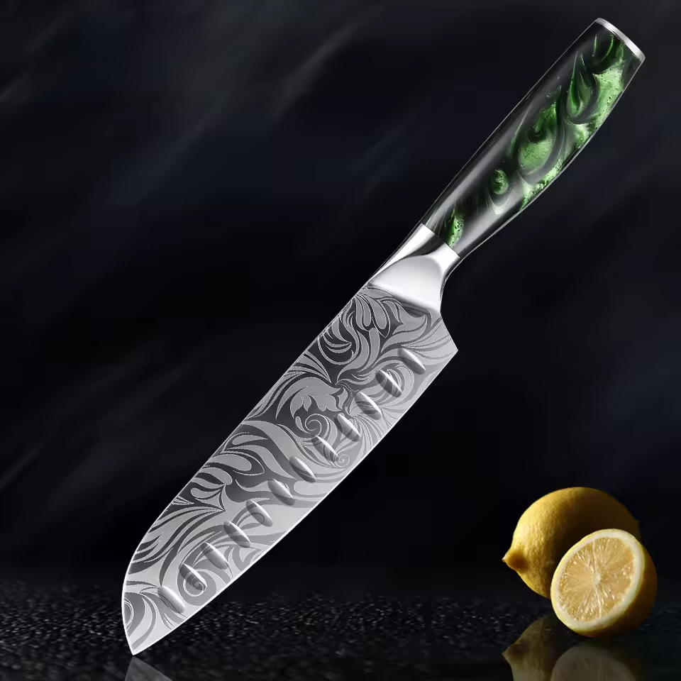 Wasabi - Premium Japanese Kitchen Knife Set with Green Resin Handle