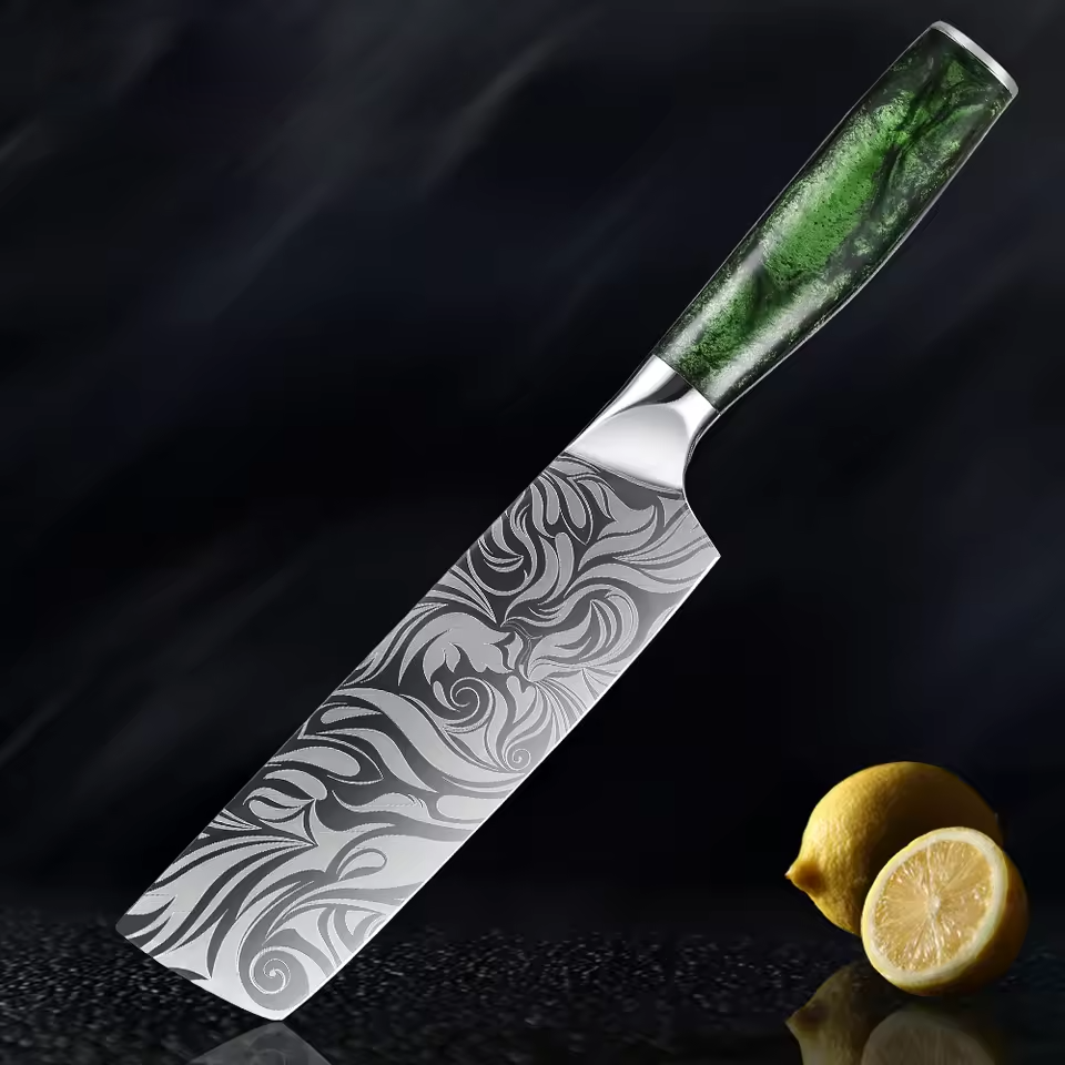 Wasabi - Premium Japanese Kitchen Knife Set with Green Resin Handle
