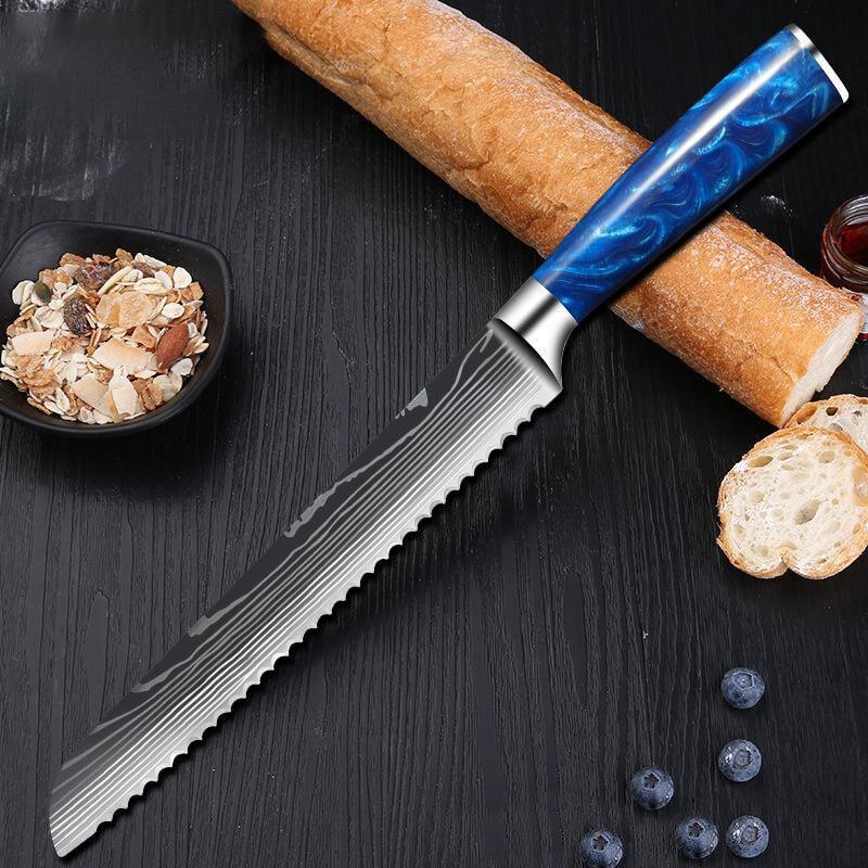 Tengoku - Japanese chef's knife Set with blue handle