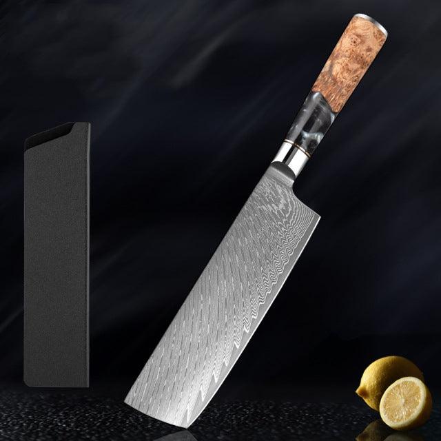 Hanikamu VG10 Damascus Chef Knife Set