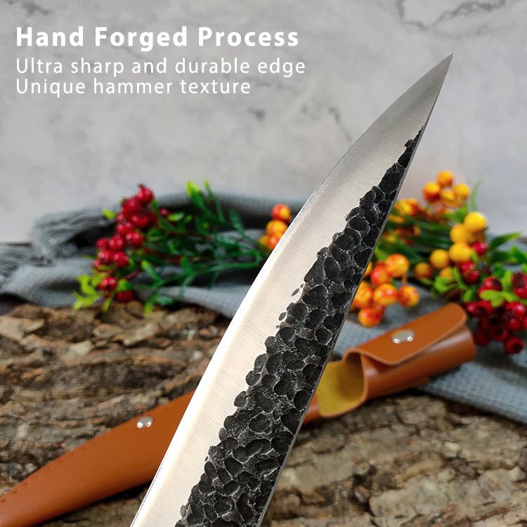 4 Piece Butcher Knife Set With Sheath