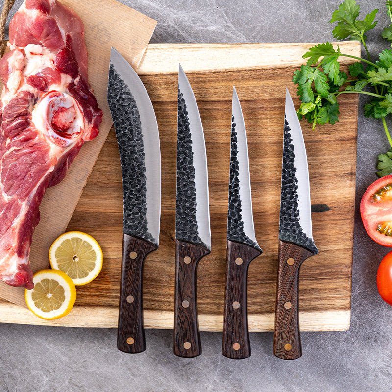 4 Piece Butcher Knife Set With Sheath