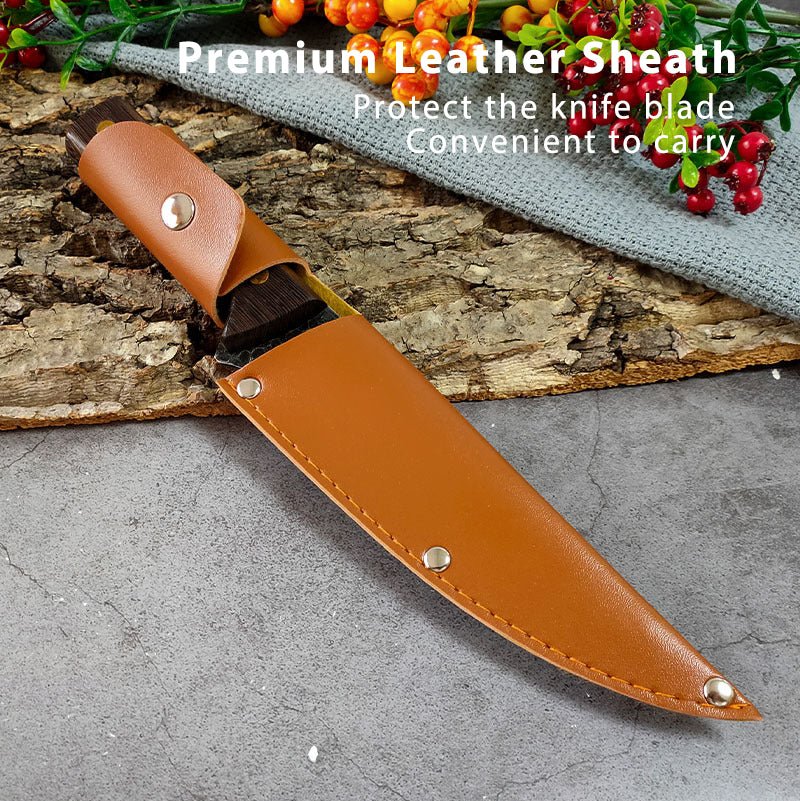 4 Piece Butcher Knife Set With Sheath