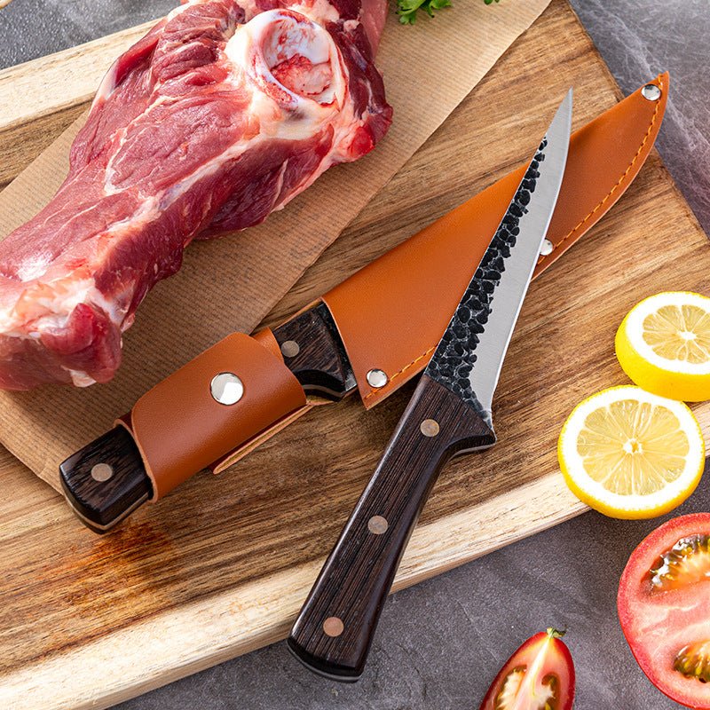 4 Piece Butcher Knife Set With Sheath