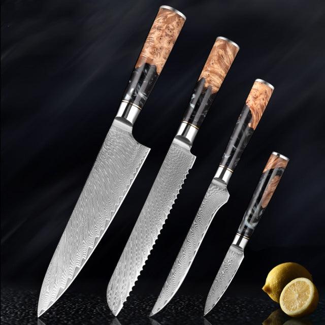 Hanikamu VG10 Damascus Chef Knife Set