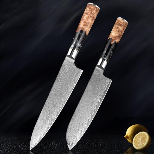 Hanikamu VG10 Damascus Chef Knife Set