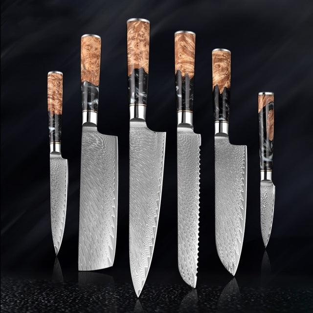 Hanikamu VG10 Damascus Chef Knife Set