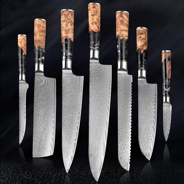 Hanikamu VG10 Damascus Chef Knife Set