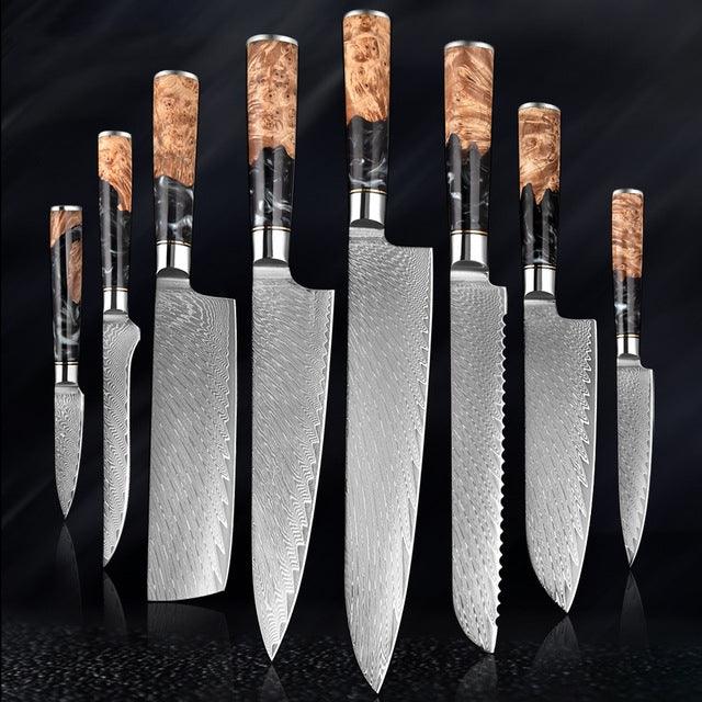 Hanikamu VG10 Damascus Chef Knife Set