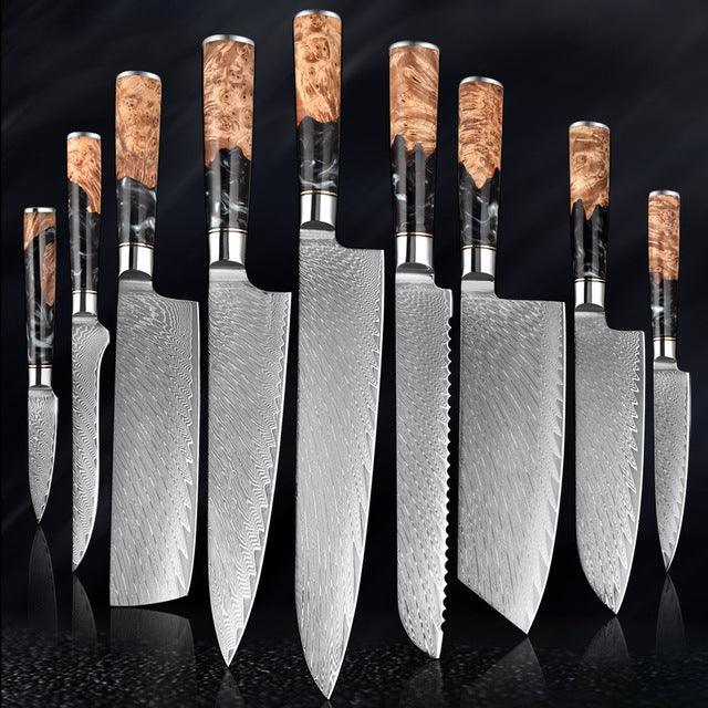 Hanikamu VG10 Damascus Chef Knife Set