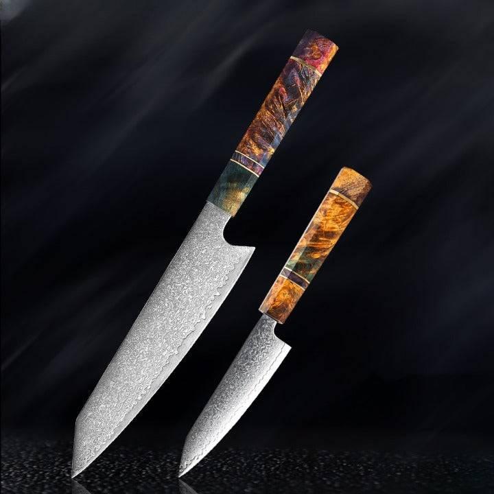 Utsukushi Japanese Damascus Steel VG10 Chef Kitchen Knife Set