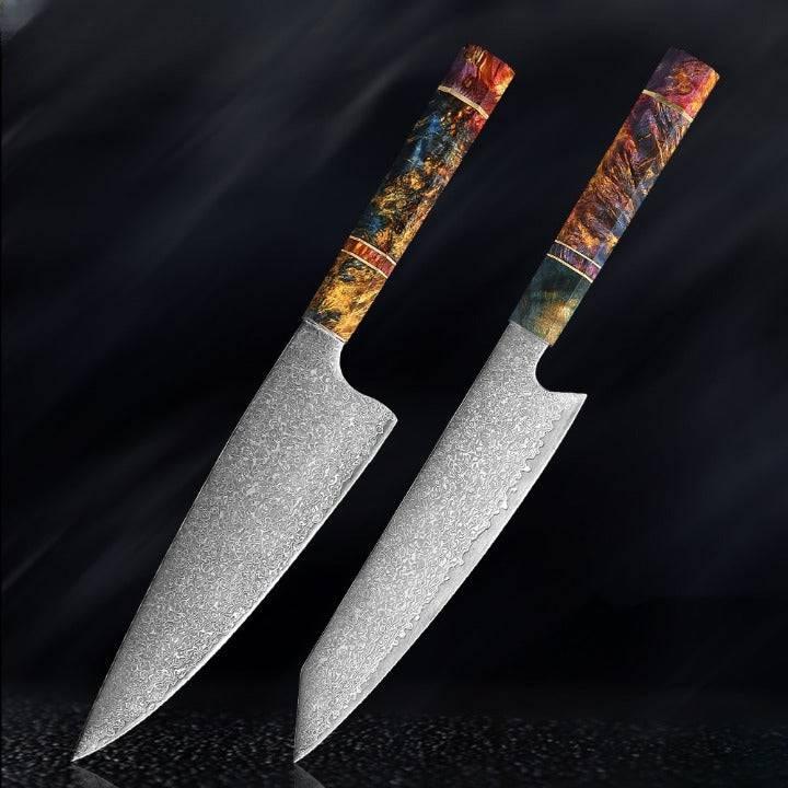 Utsukushi Japanese Damascus Steel VG10 Chef Kitchen Knife Set