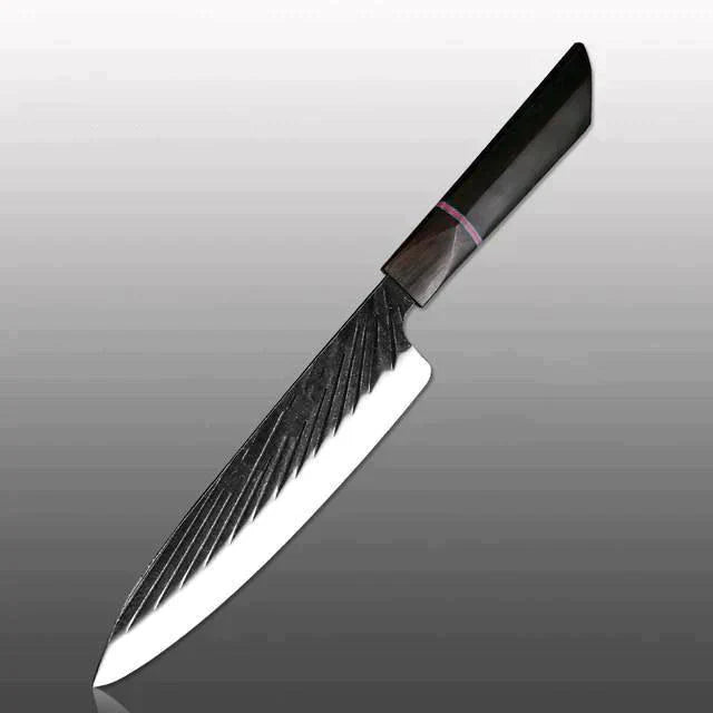 Handmade Japanese Kitchen Knife Set With Ebony Handle