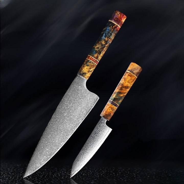 Utsukushi Japanese Damascus Steel VG10 Chef Kitchen Knife Set