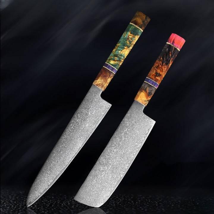 Utsukushi Japanese Damascus Steel VG10 Chef Kitchen Knife Set