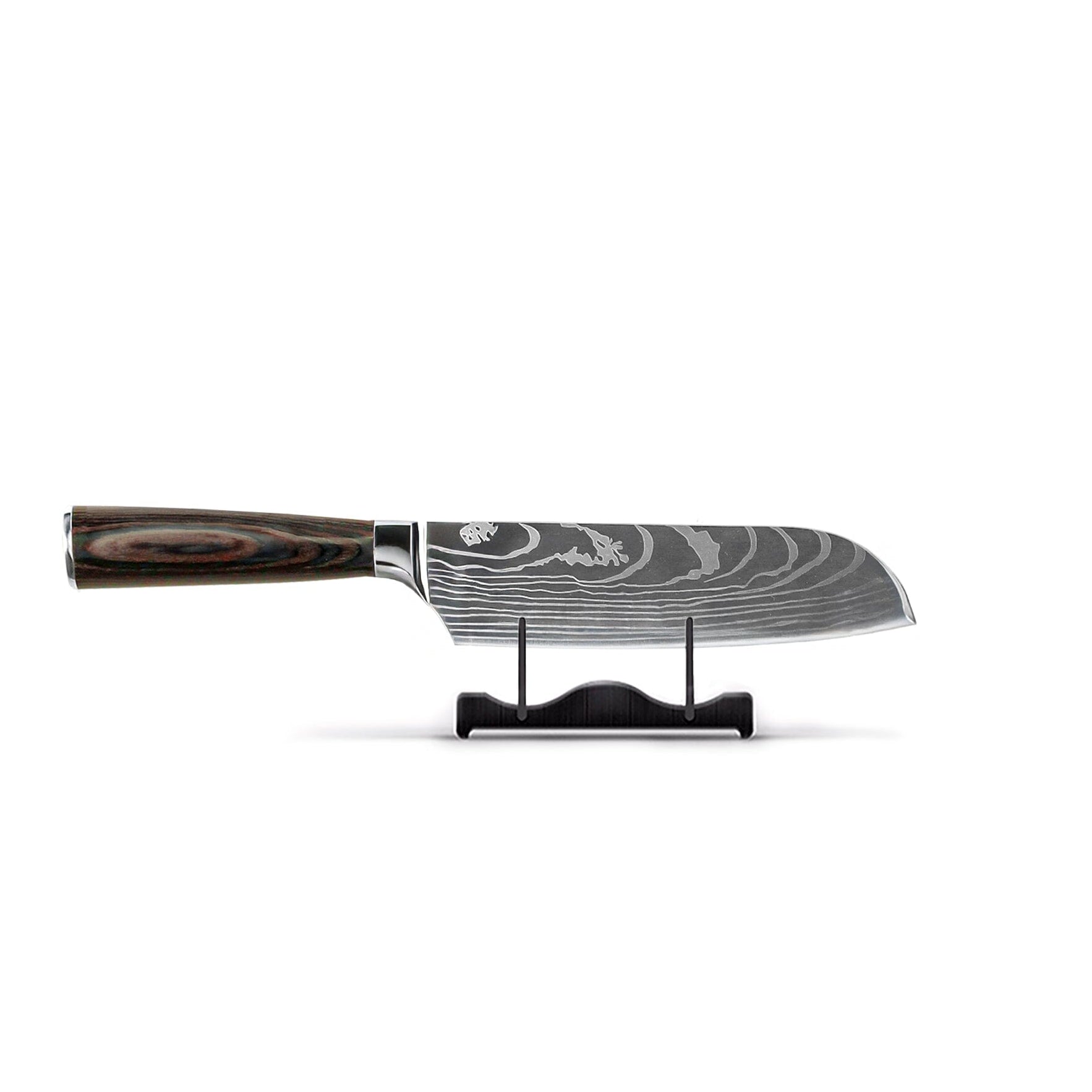 Shinrai Knives - Damascus Print 5-delige Messenset - Koksmes + Broodmes + Nakiri + Kleine Santoku + Schilmes Messenset Shinrai Knives 