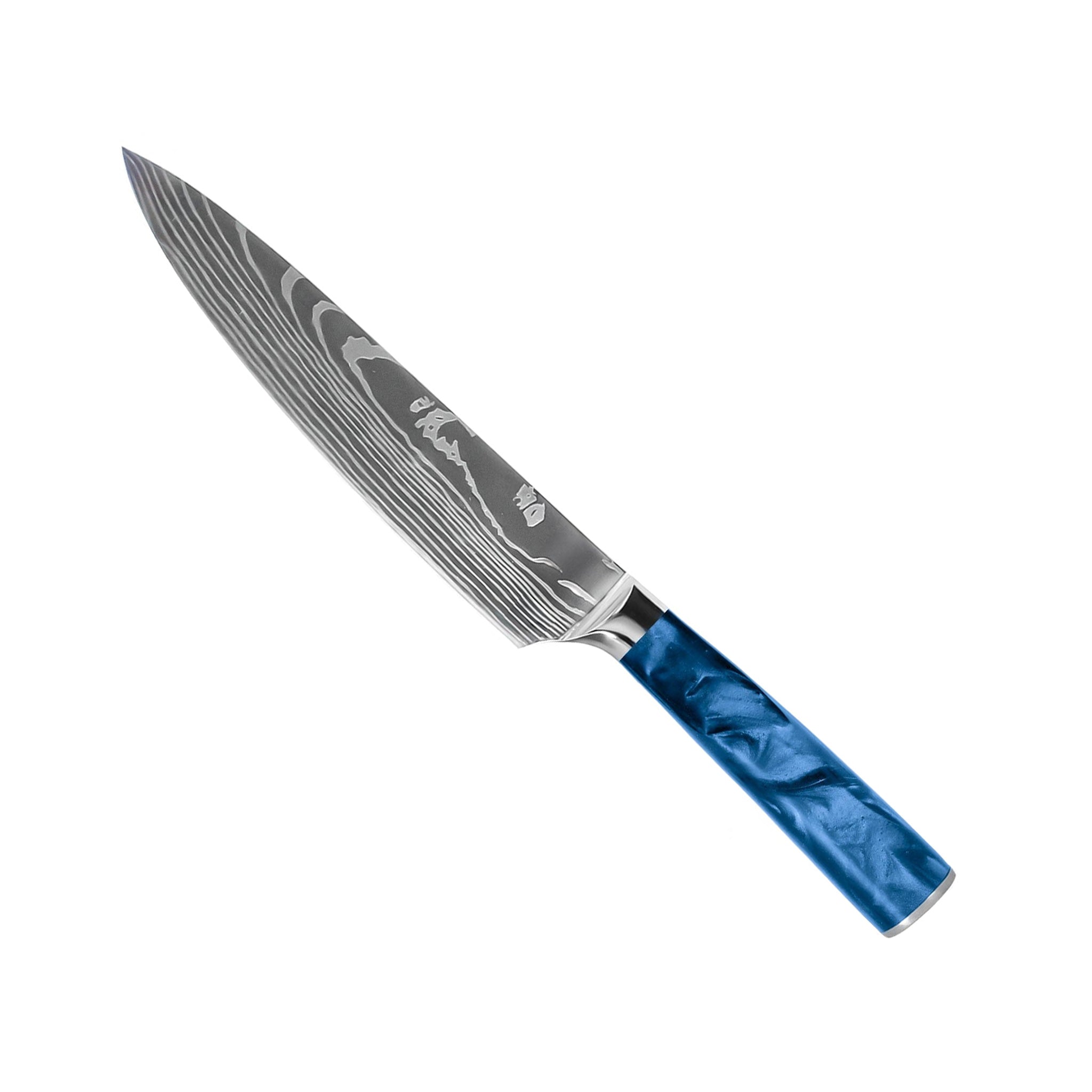 Damascus Print Epoxy Sapphire - 6-Piece Knife Set