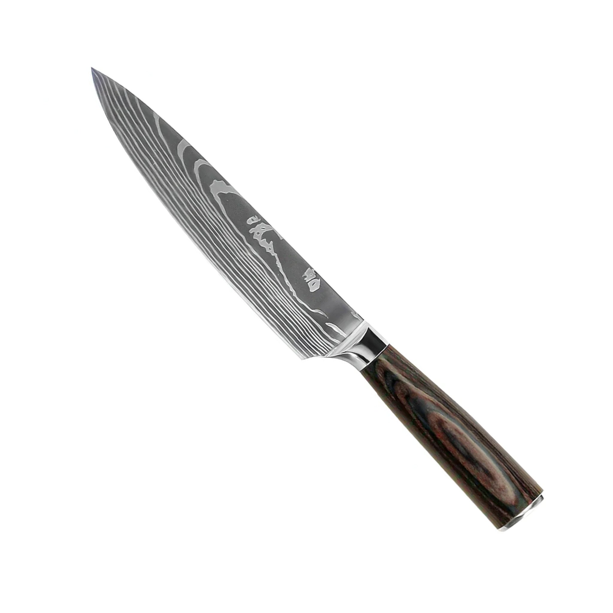 Quality Damascus Print Knives - 9 piece knife set