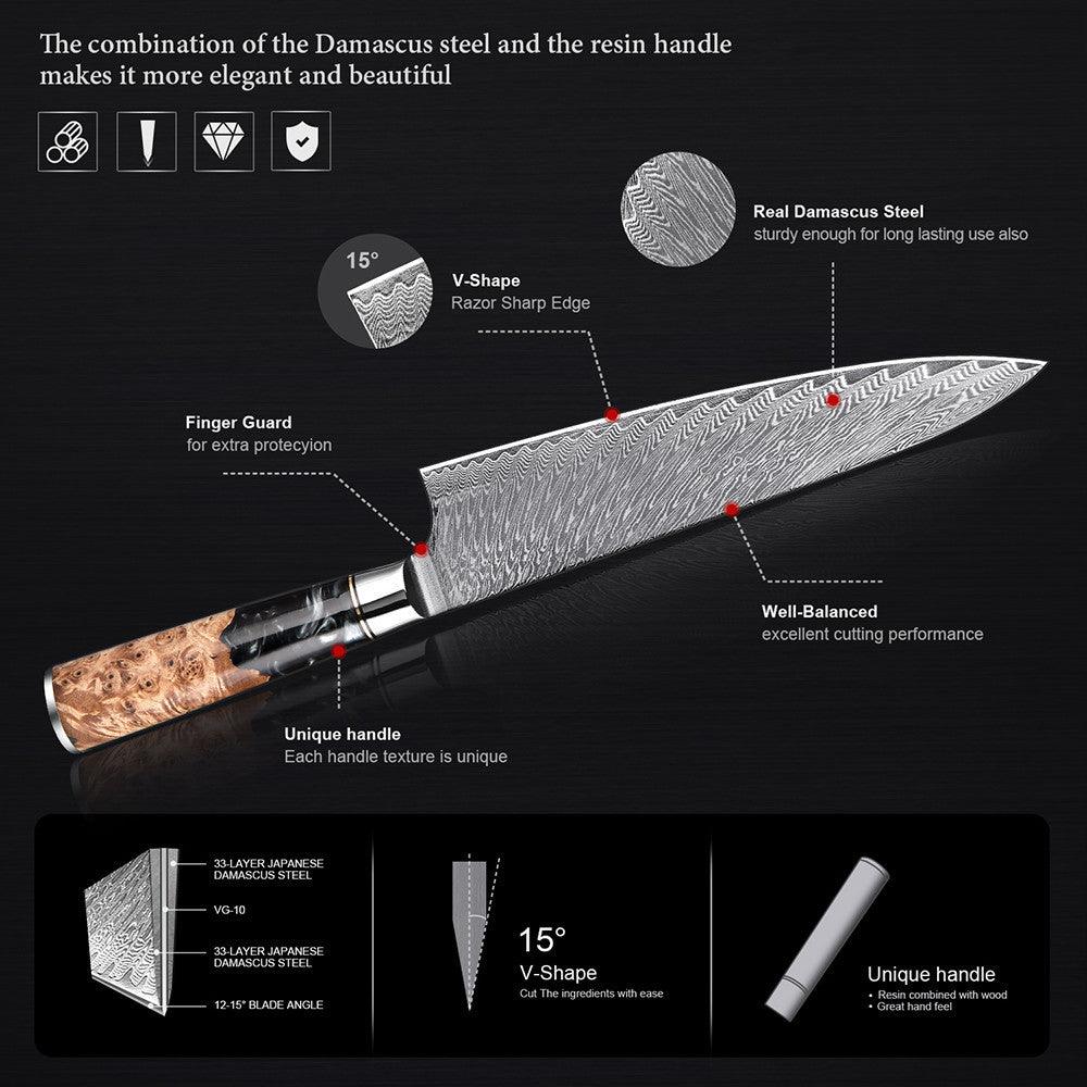 Hanikamu VG10 Damascus Chef Knife Set