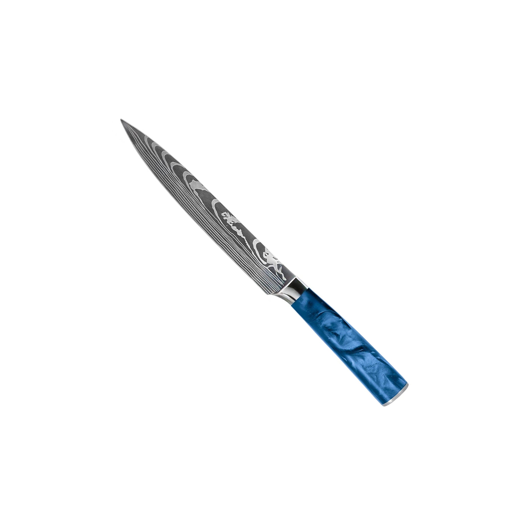 Damascus Print Epoxy Sapphire - 6-Piece Knife Set
