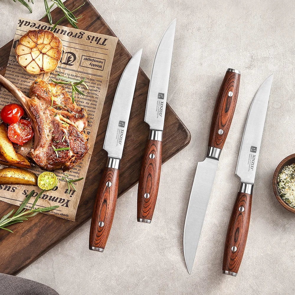 Horl German Steel Steak Knife, 5 Inch Serrated Steak Knives