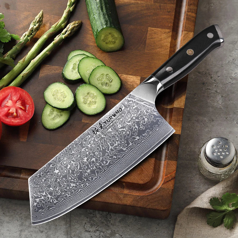 Hector 7.5” Damascus Steel Cleaver Knife – Professional VG10 Chef Knife
