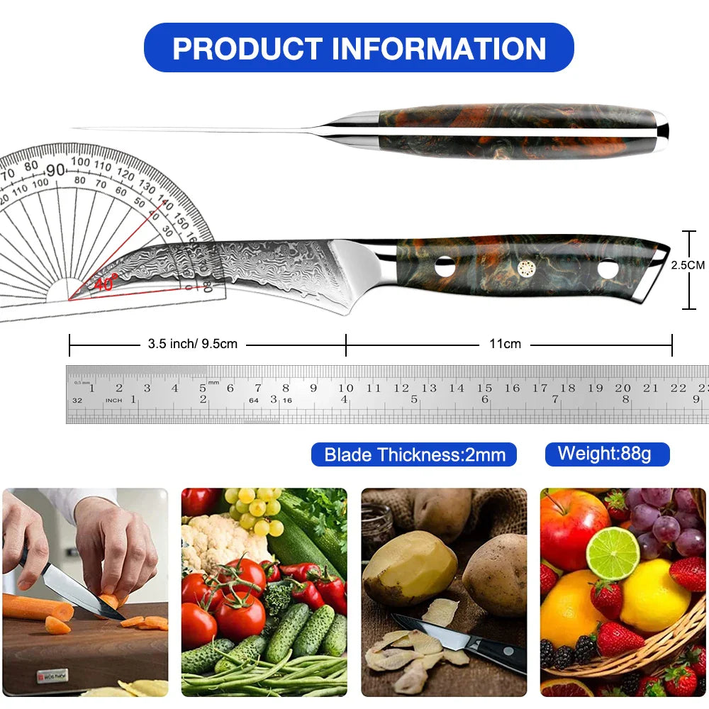 Horl 3.5” Damascus VG10 Paring Knife – Precision in the Palm of Your Hand