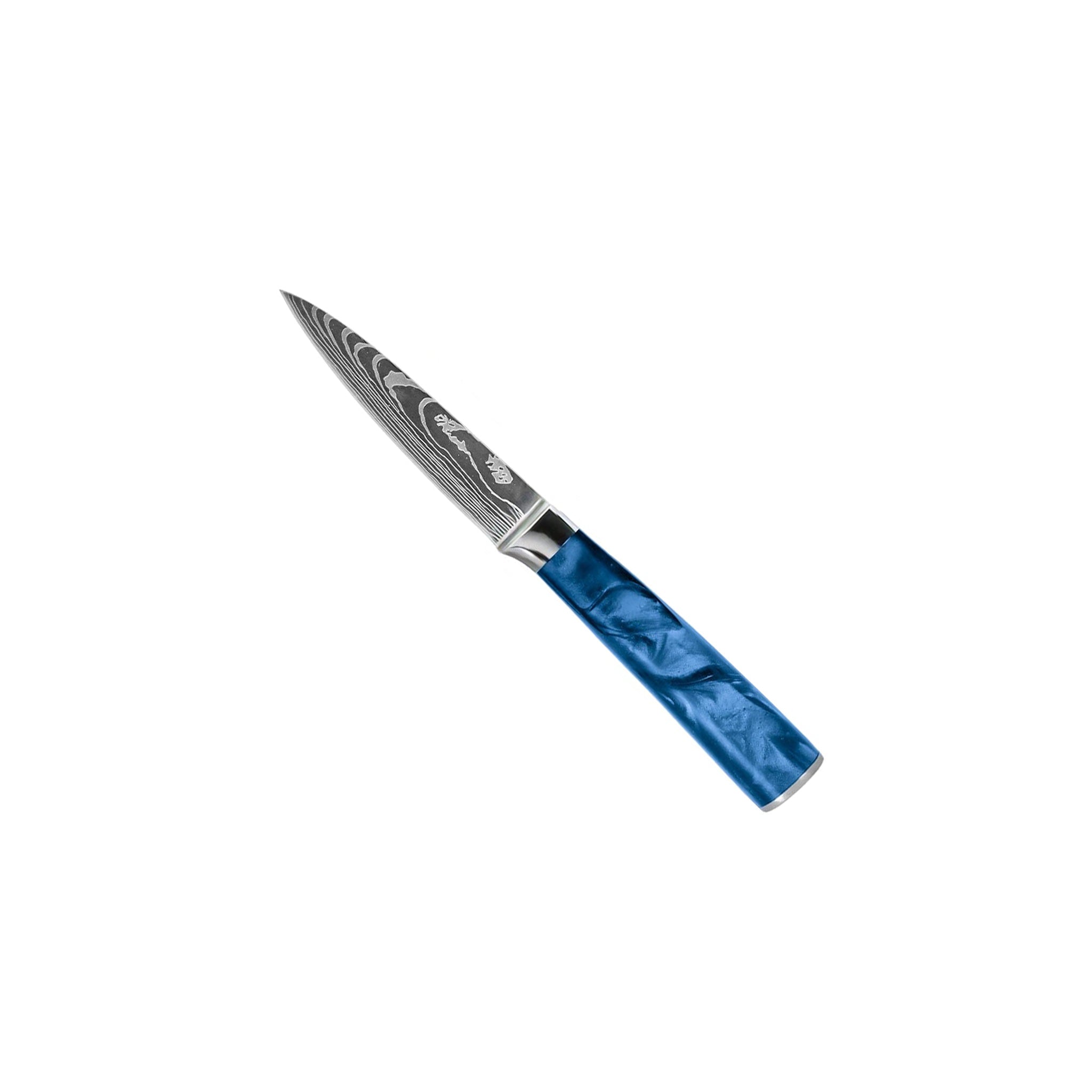 Damascus Print Epoxy Sapphire - 6-Piece Knife Set