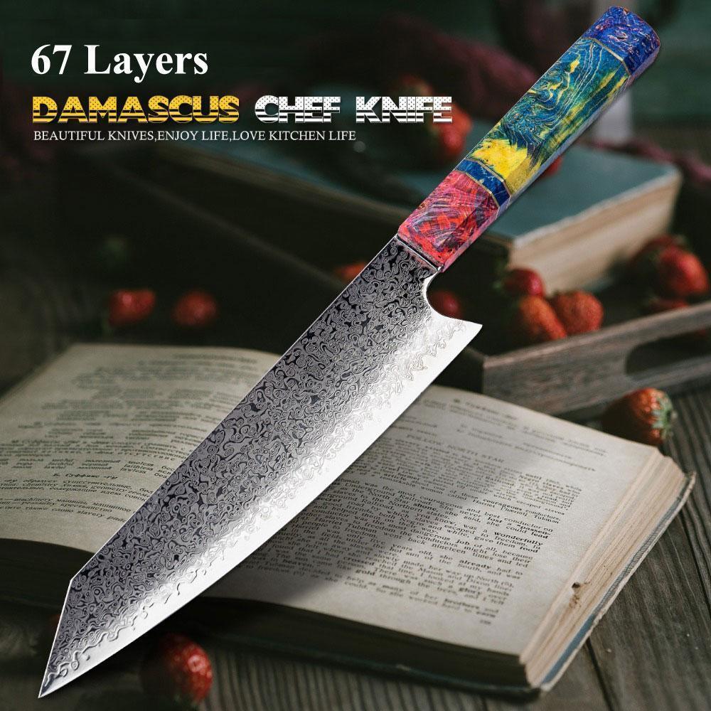 Japanese Chef Knife - Damascus Steel Blade