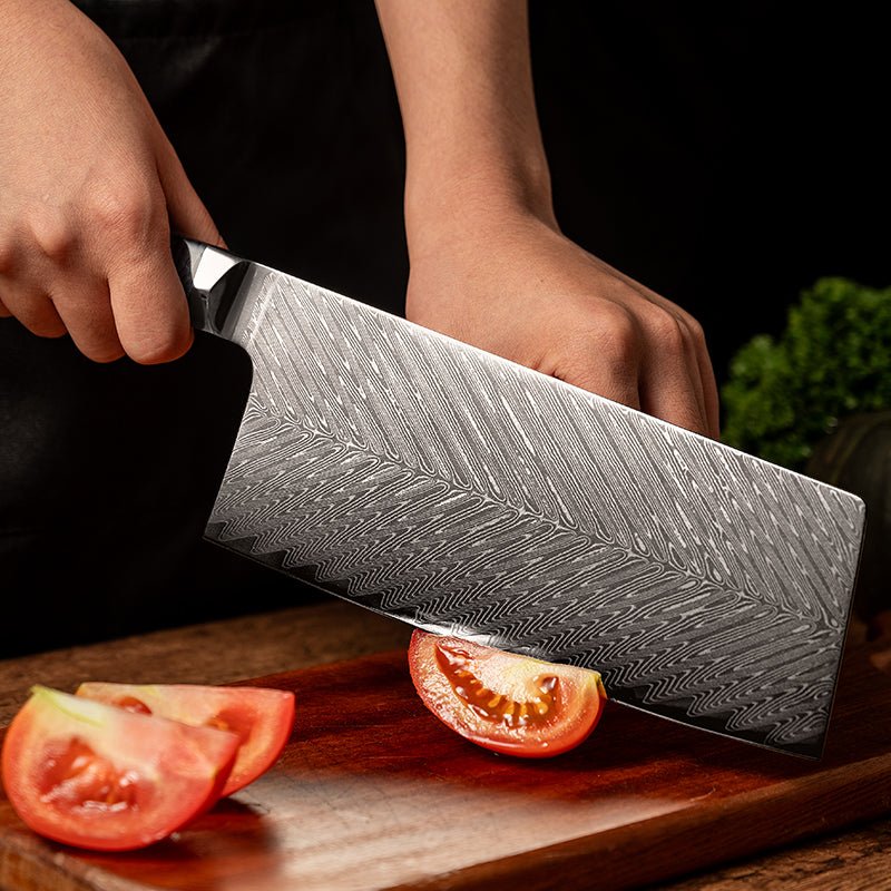 Damascus Cleaver - 8 inch VG-10 Steel
