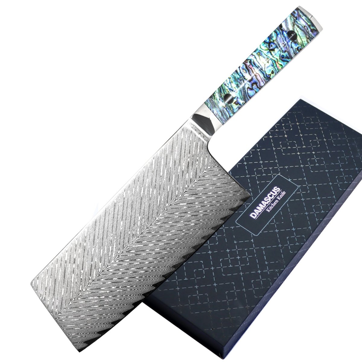 Damascus Cleaver - 8 inch VG-10 Steel