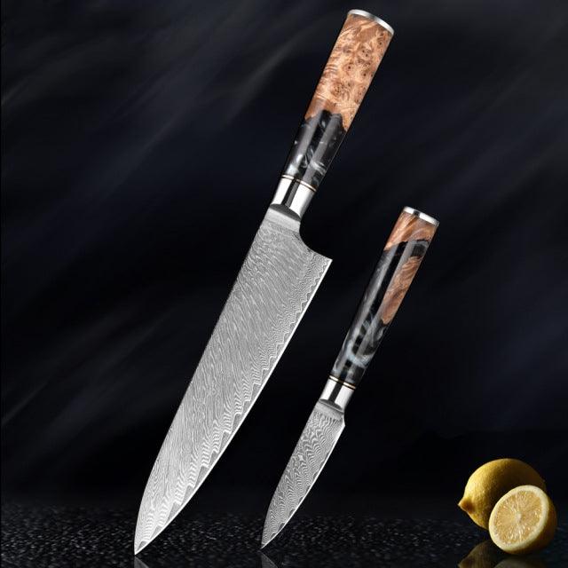 Hanikamu VG10 Damascus Chef Knife Set