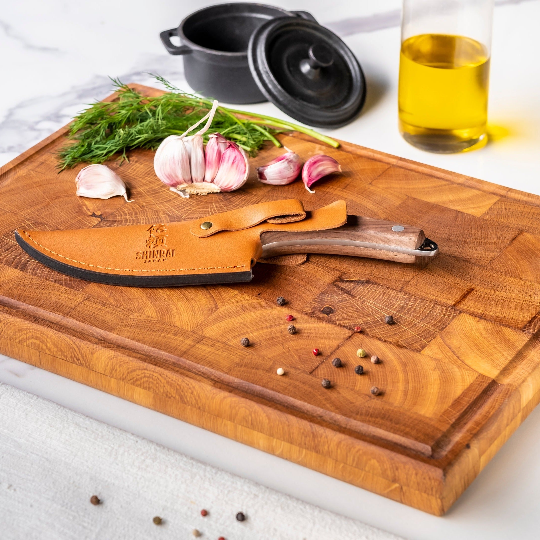Universal Chef's Knife with Holster - Brown