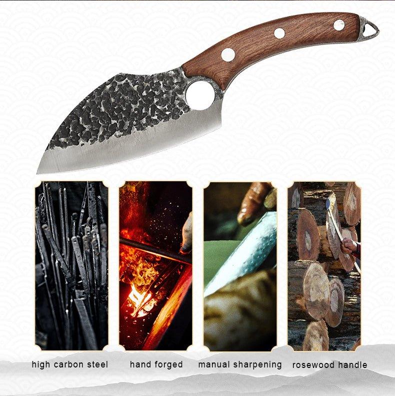Hand Forged 6" Multipurpose Cleaver Knife With Leather Sheath