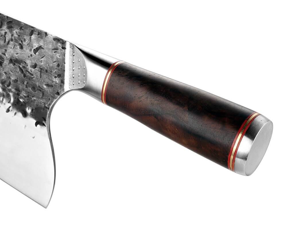 8" Hand Forged Cleaver Knife - High Carbon Steel & Ebony Handle