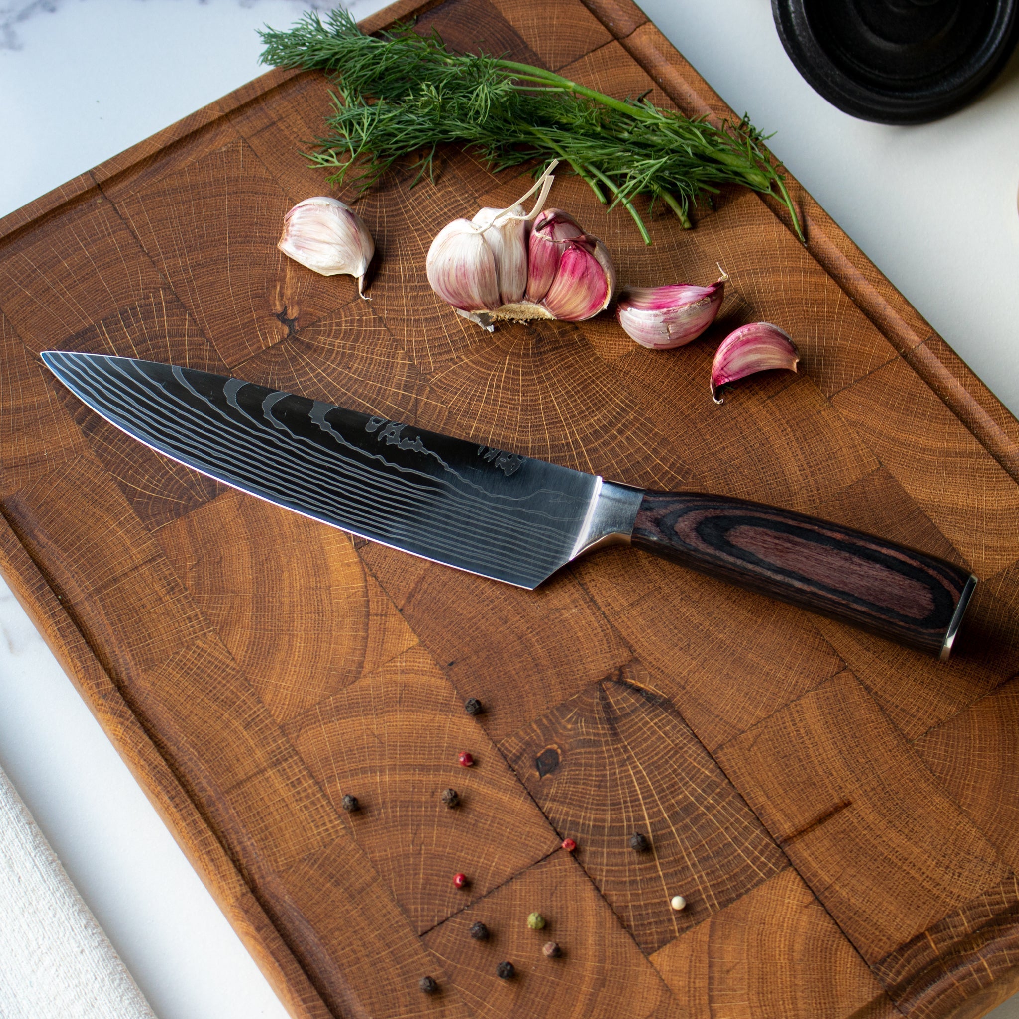 Damascus Print 5-Piece Knife Set