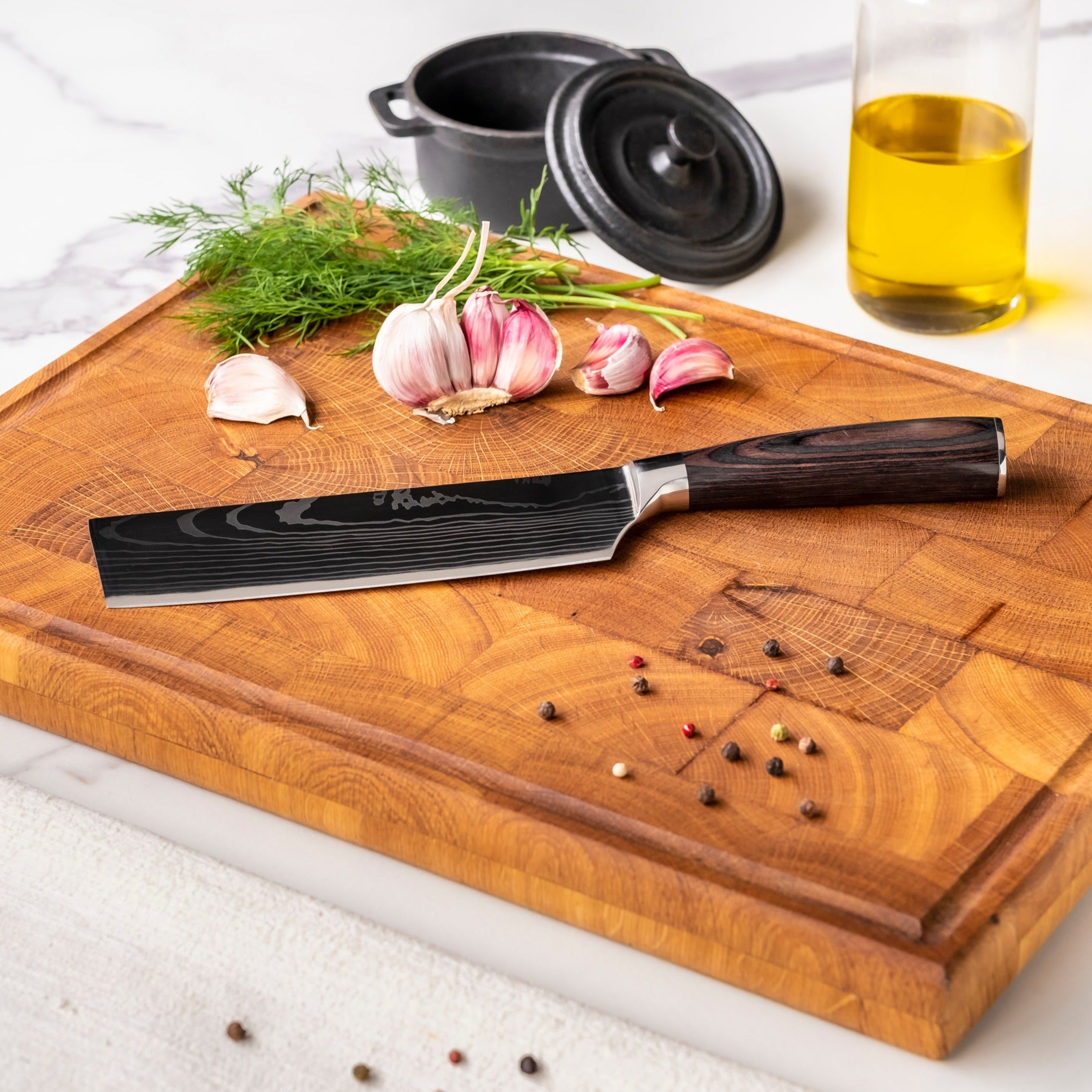 Damascus Print 5-Piece Knife Set