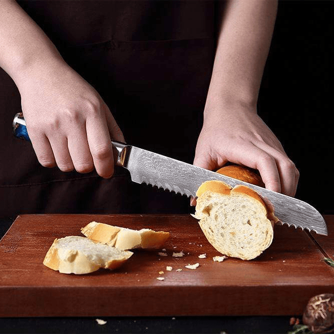 Japanese Damascus Steel Kitchen Knife Set With Resin Handle